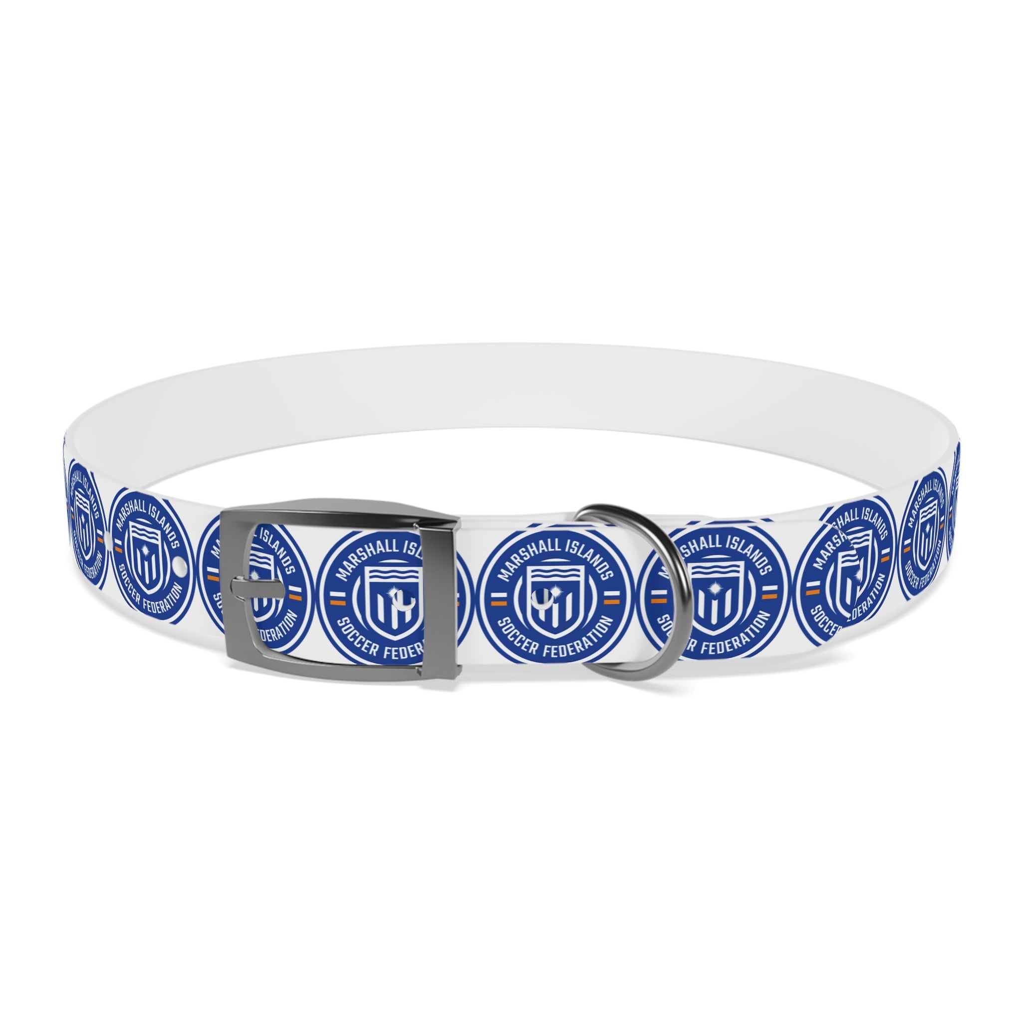 Marshall Islands Soccer Federation Dog Collar — Blue Emblem Pet Collar