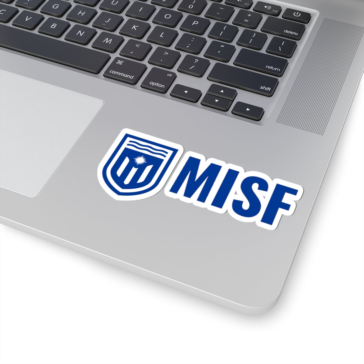 MISF Logo Sticker — Blue Shield Laptop Decal (Kiss-Cut)