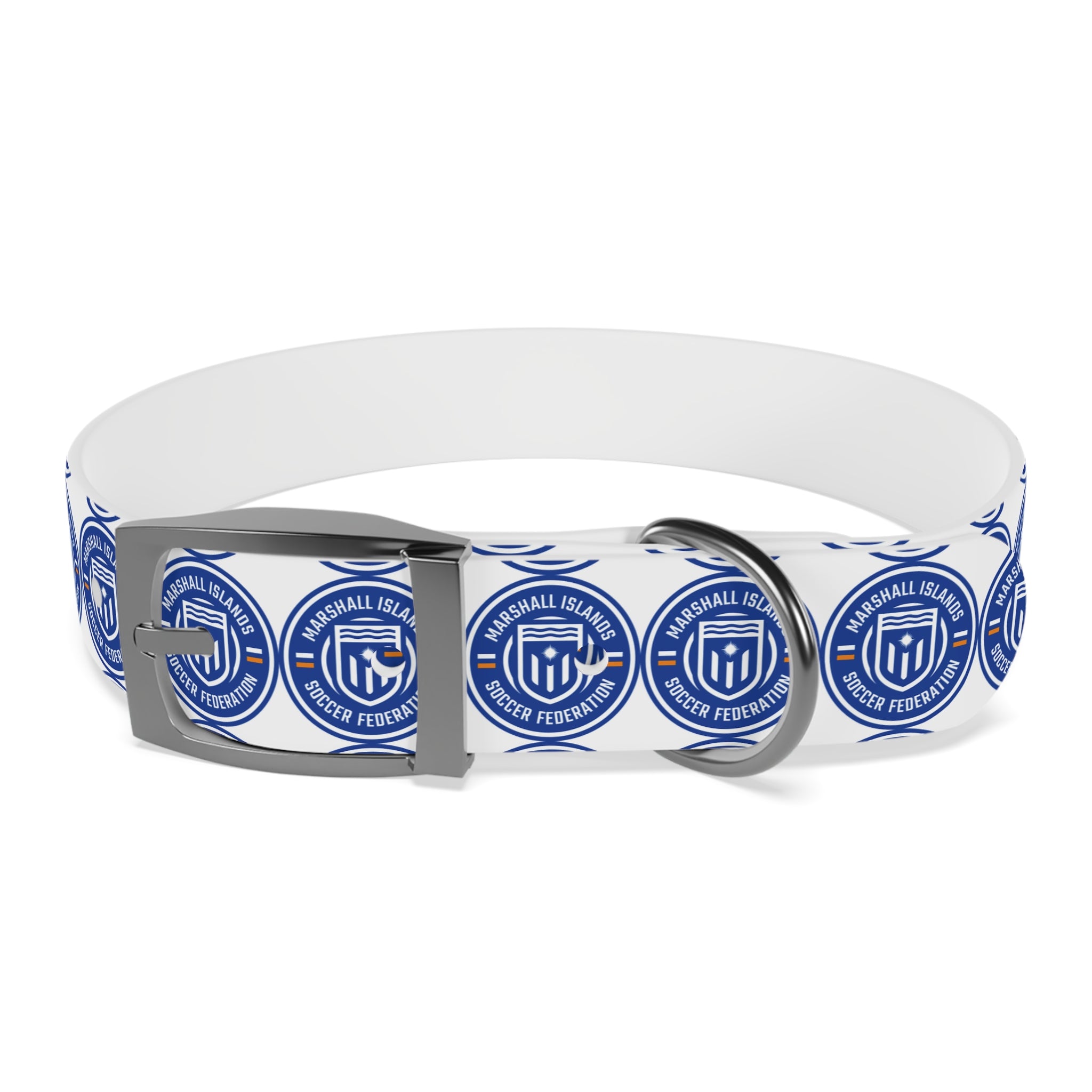 Marshall Islands Soccer Federation Dog Collar — Blue Emblem Pet Collar