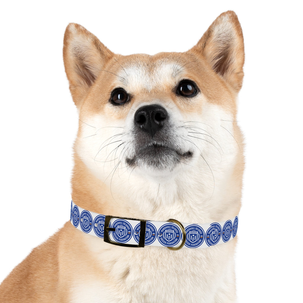 Marshall Islands Soccer Federation Dog Collar — Blue Emblem Pet Collar