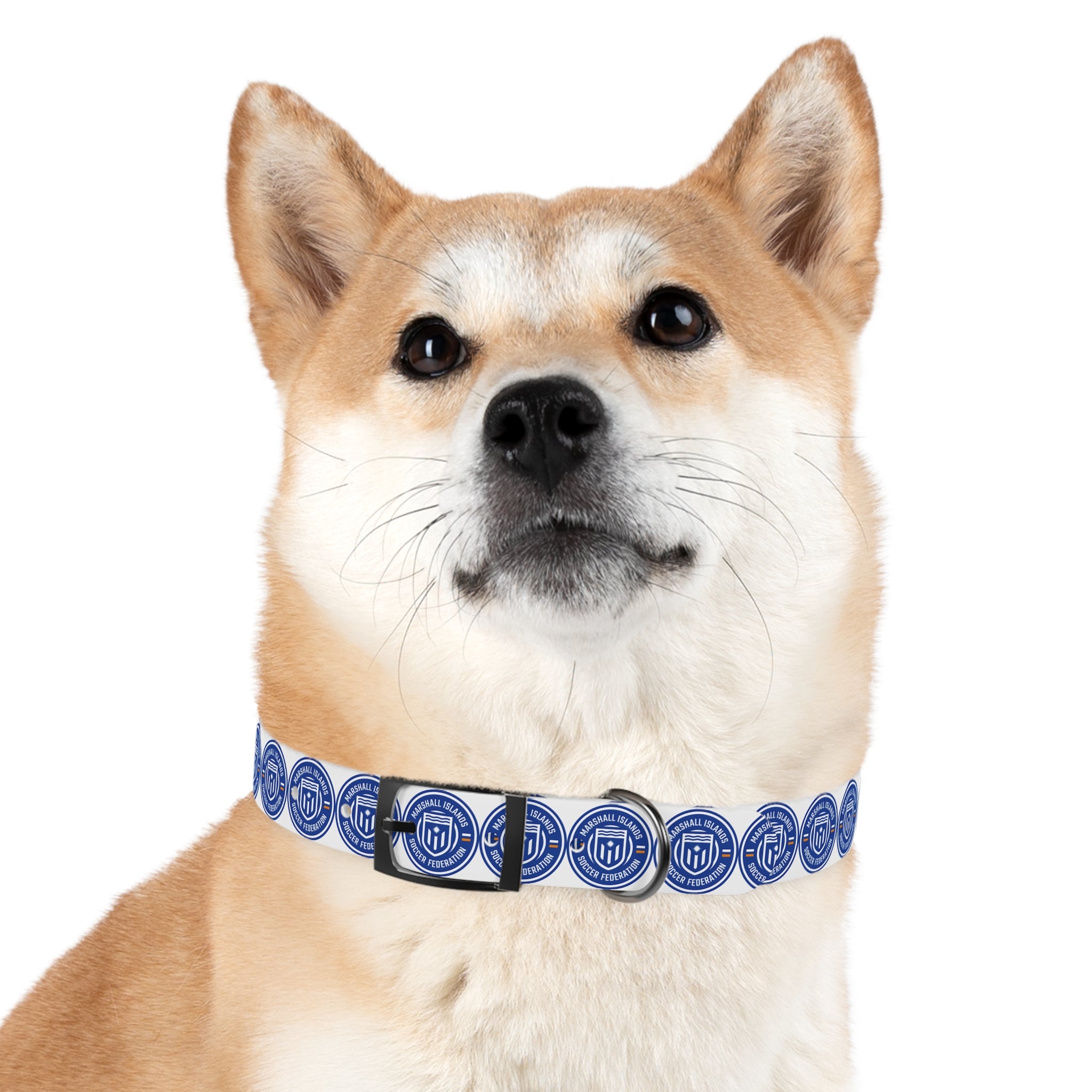 Marshall Islands Soccer Federation Dog Collar — Blue Emblem Pet Collar