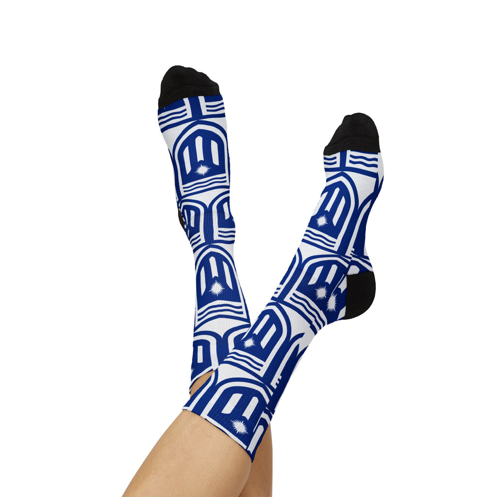 MISF Blue Geometric Shield Sublimation Socks