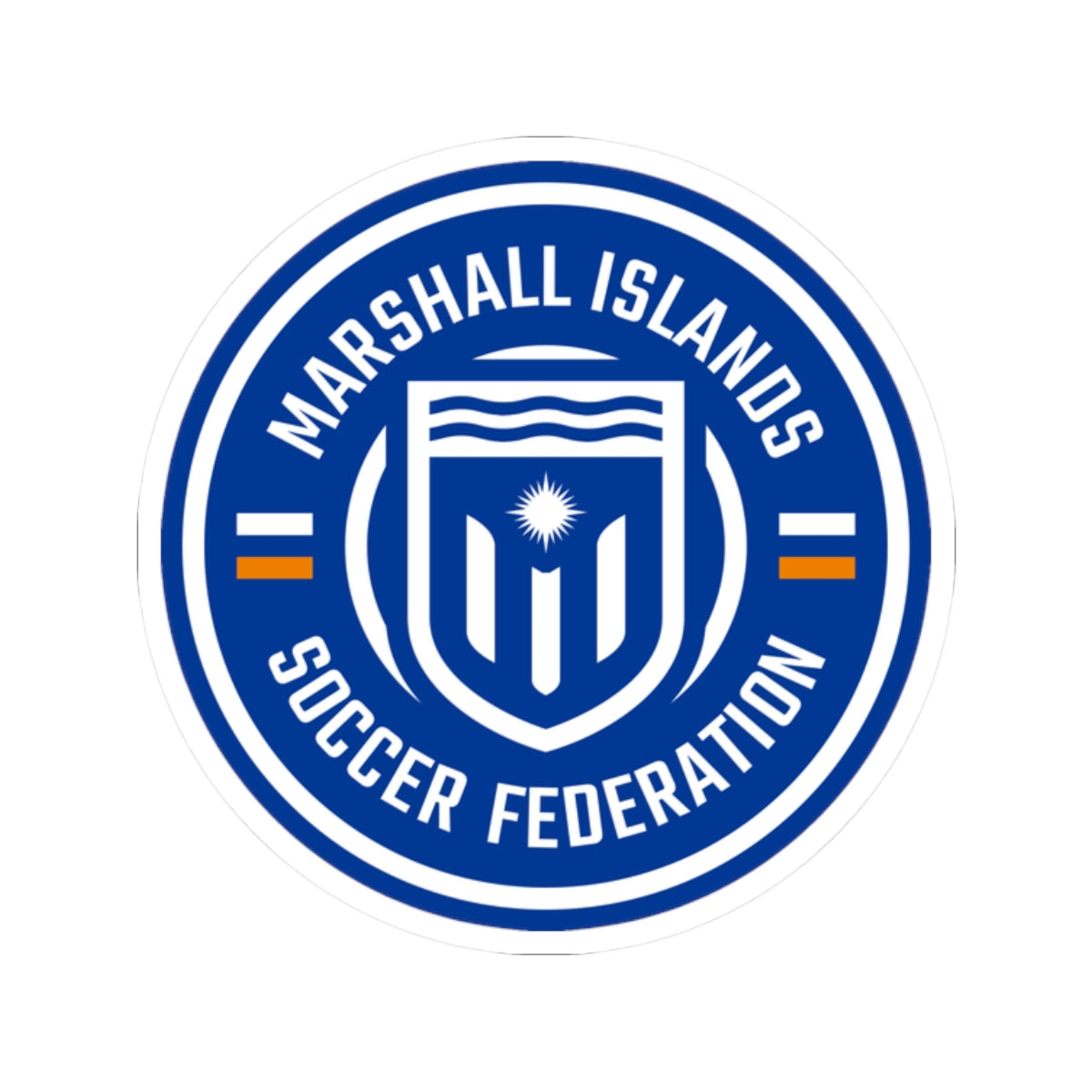 Marshall Islands Soccer Federation Sticker — Round Kiss-Cut Decal