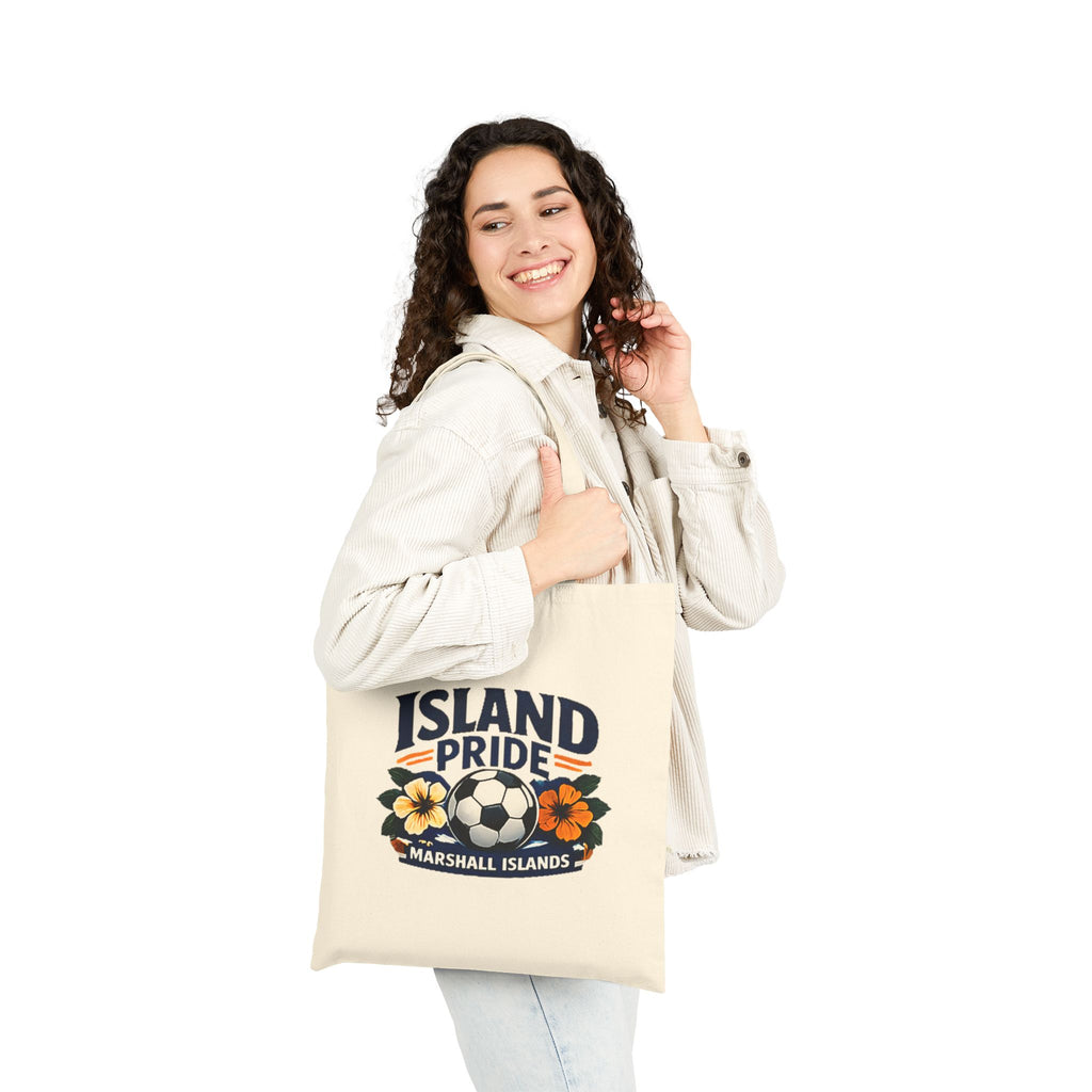 Island Pride Tote Bag – Marshall Islands Soccer Floral Canvas Tote