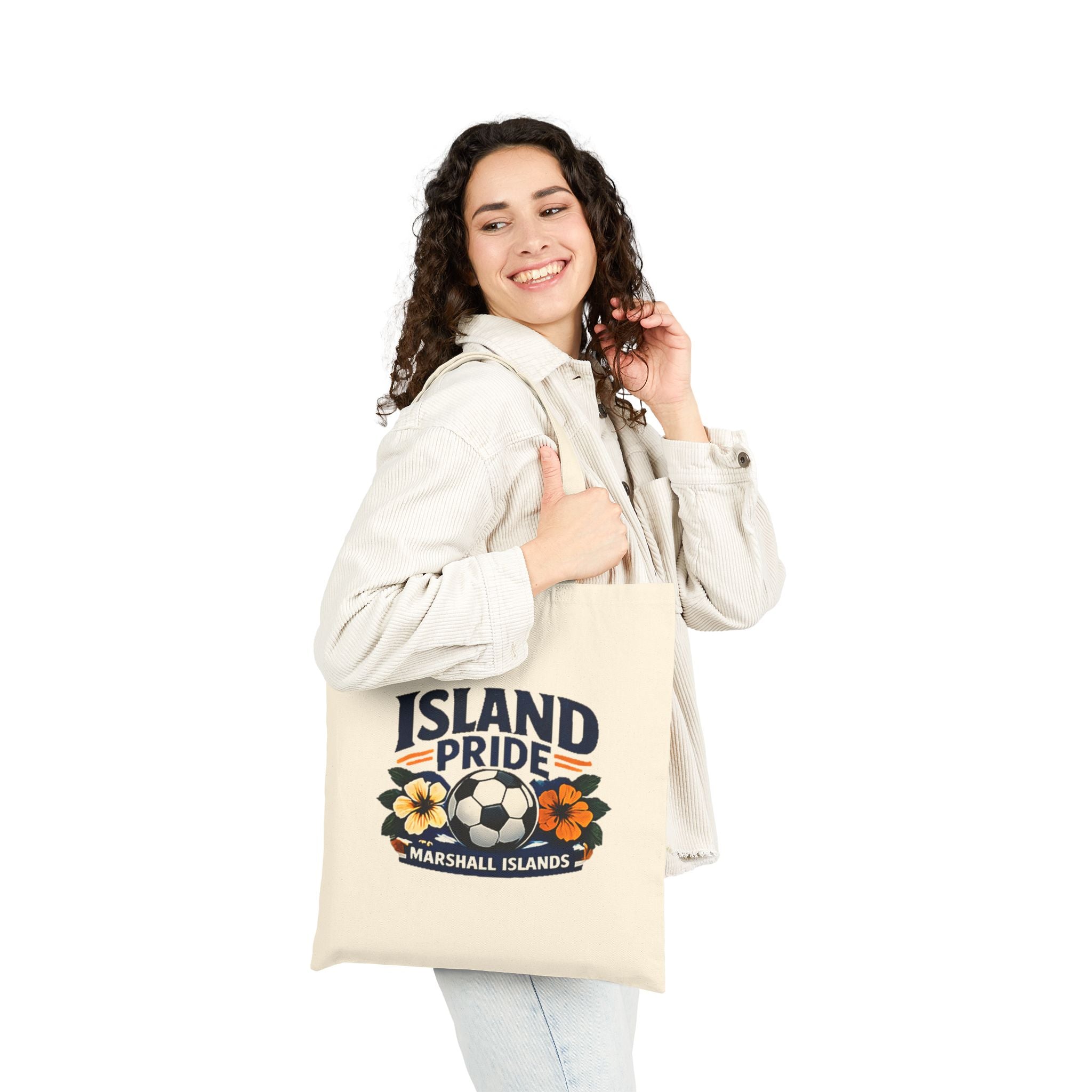 Island Pride Tote Bag – Marshall Islands Soccer Floral Canvas Tote