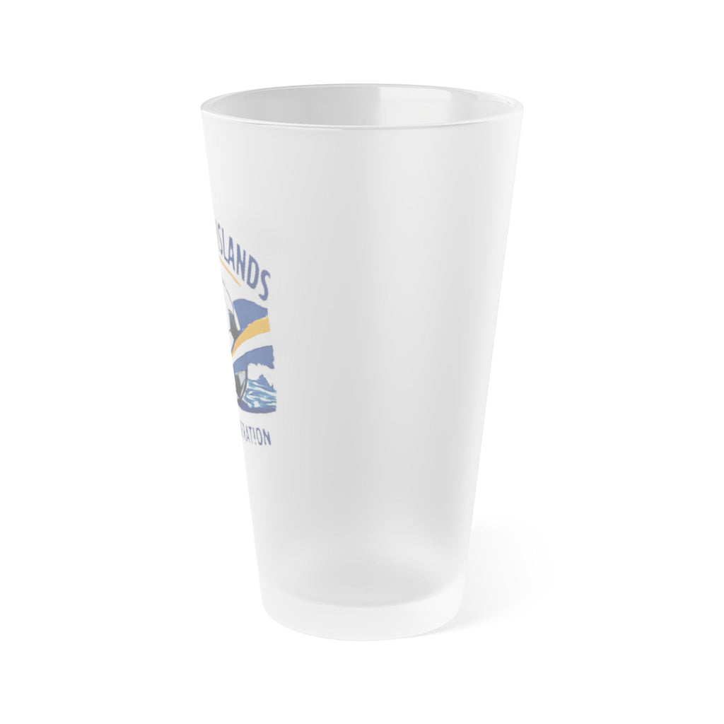 Frosted 16oz Pint Glass — MISF Vintage Soccer Crest Beer Cup