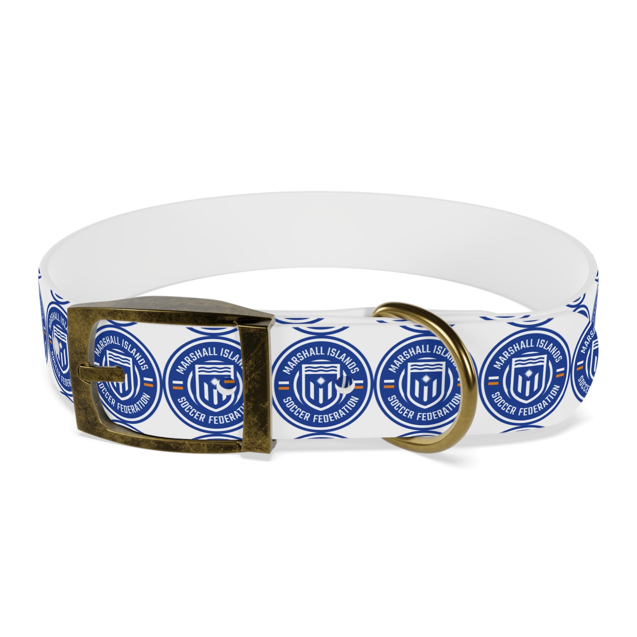 Marshall Islands Soccer Federation Dog Collar — Blue Emblem Pet Collar