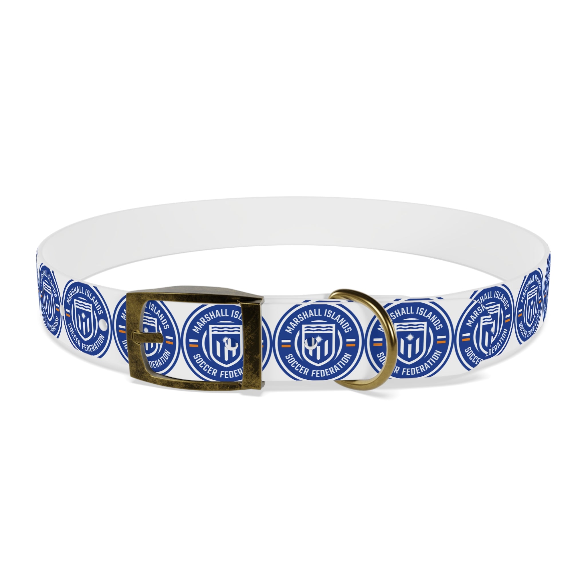 Marshall Islands Soccer Federation Dog Collar — Blue Emblem Pet Collar