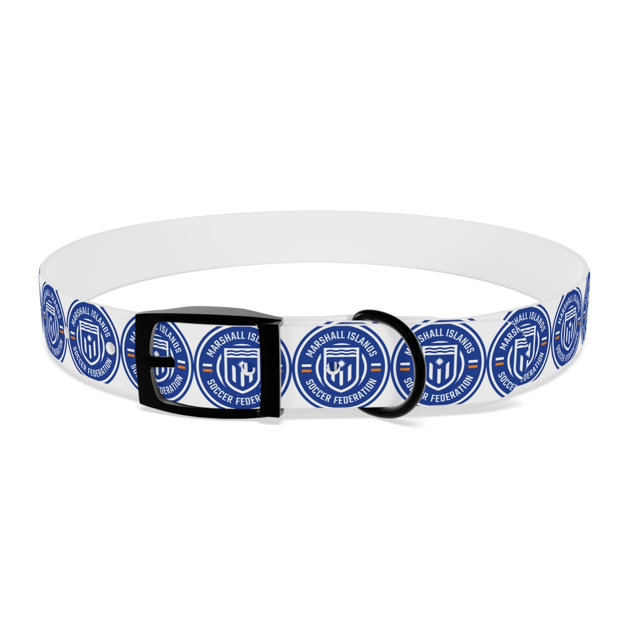 Marshall Islands Soccer Federation Dog Collar — Blue Emblem Pet Collar