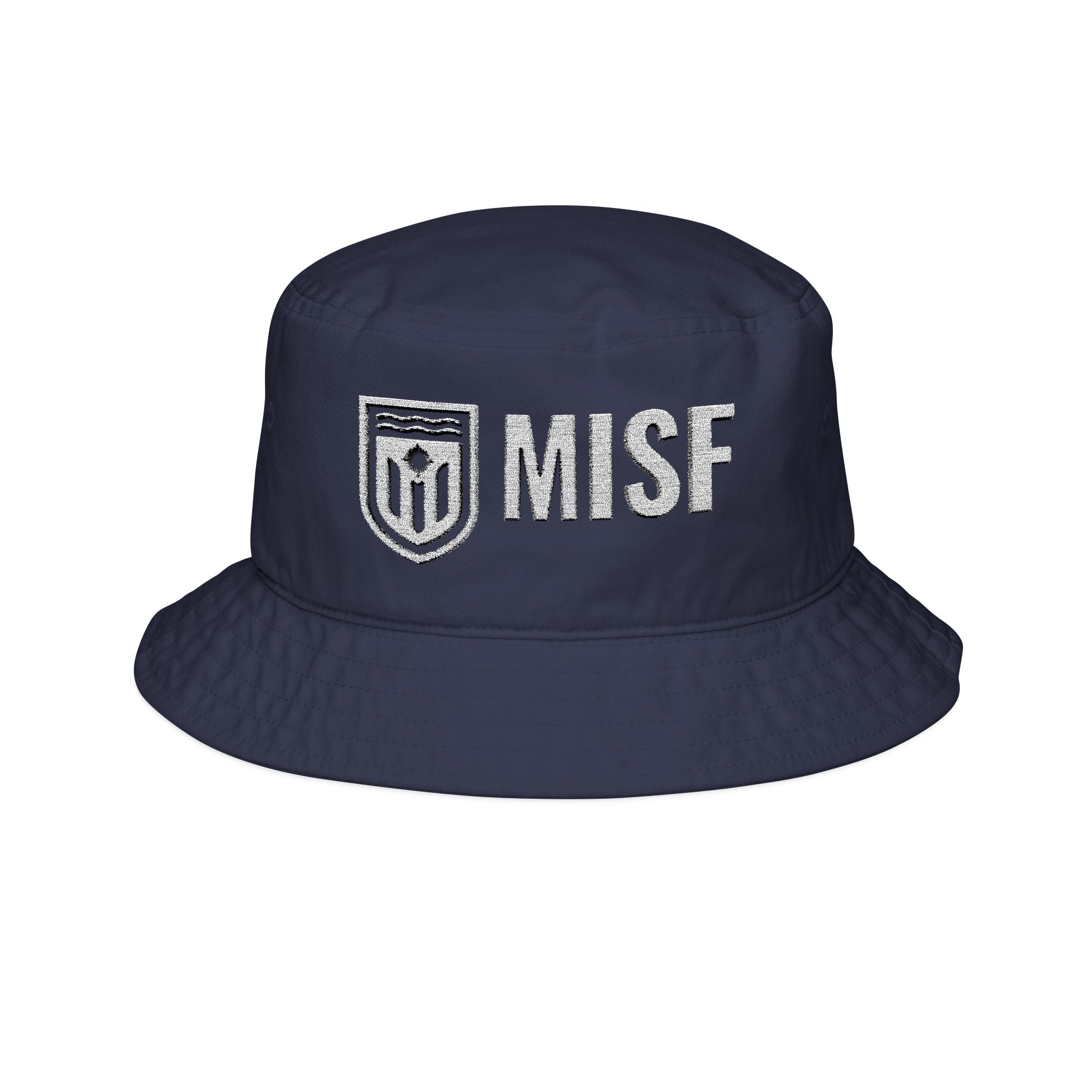 MISF Embroidered Bucket Hat – Shield Logo Casual Streetwear