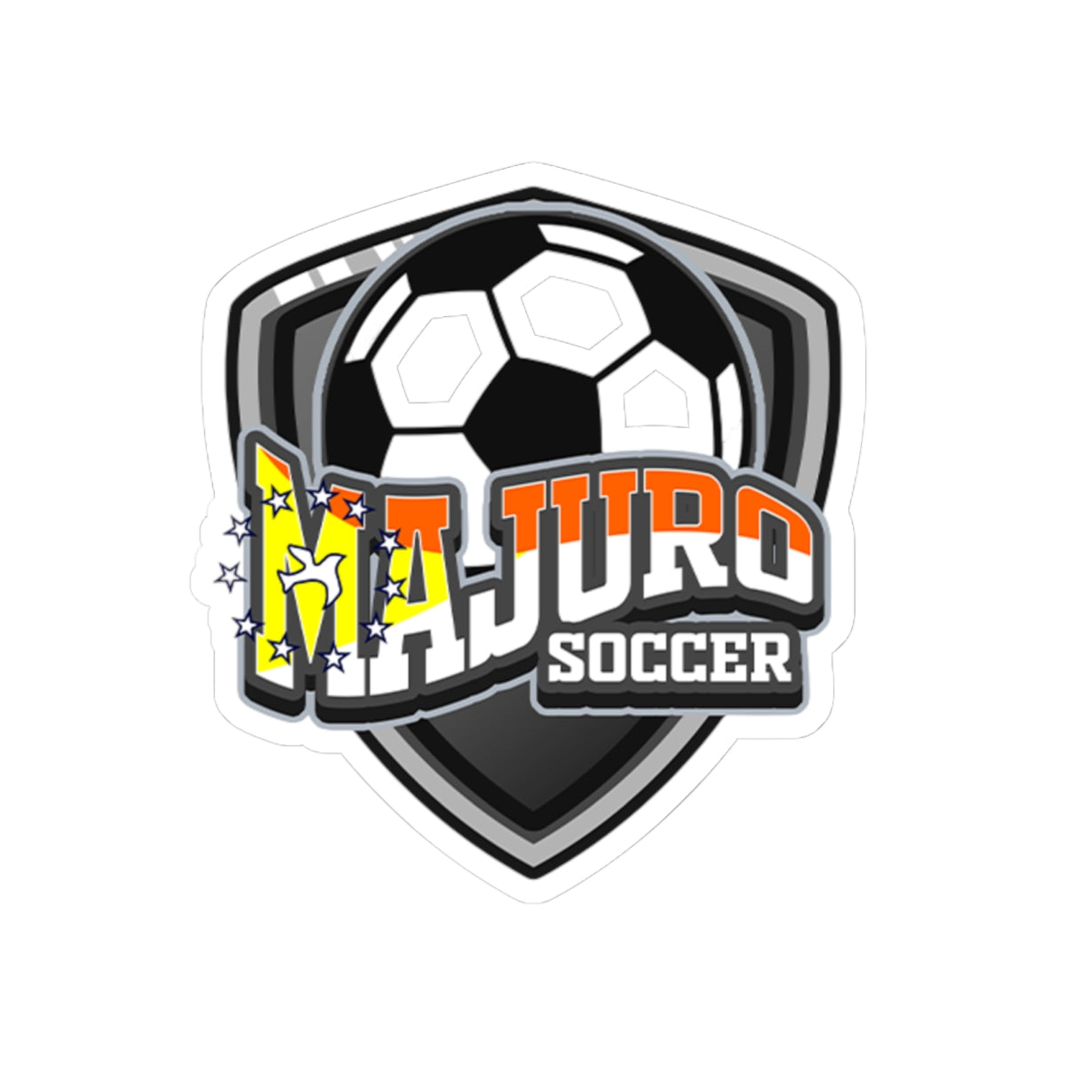 Majuro Soccer Sticker — Kiss-Cut Soccer Logo Decal
