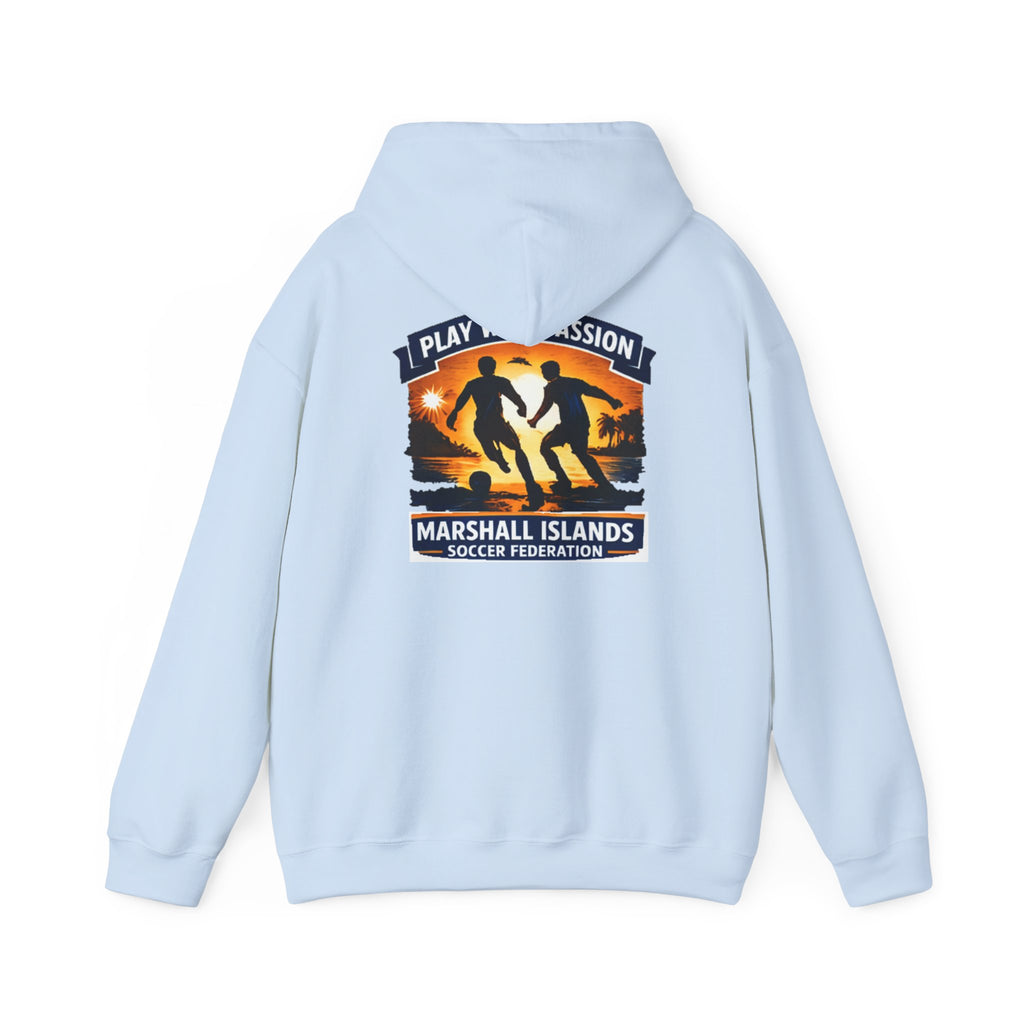 Marshall Islands Soccer Hoodie — "Play with Passion" Federation Logo