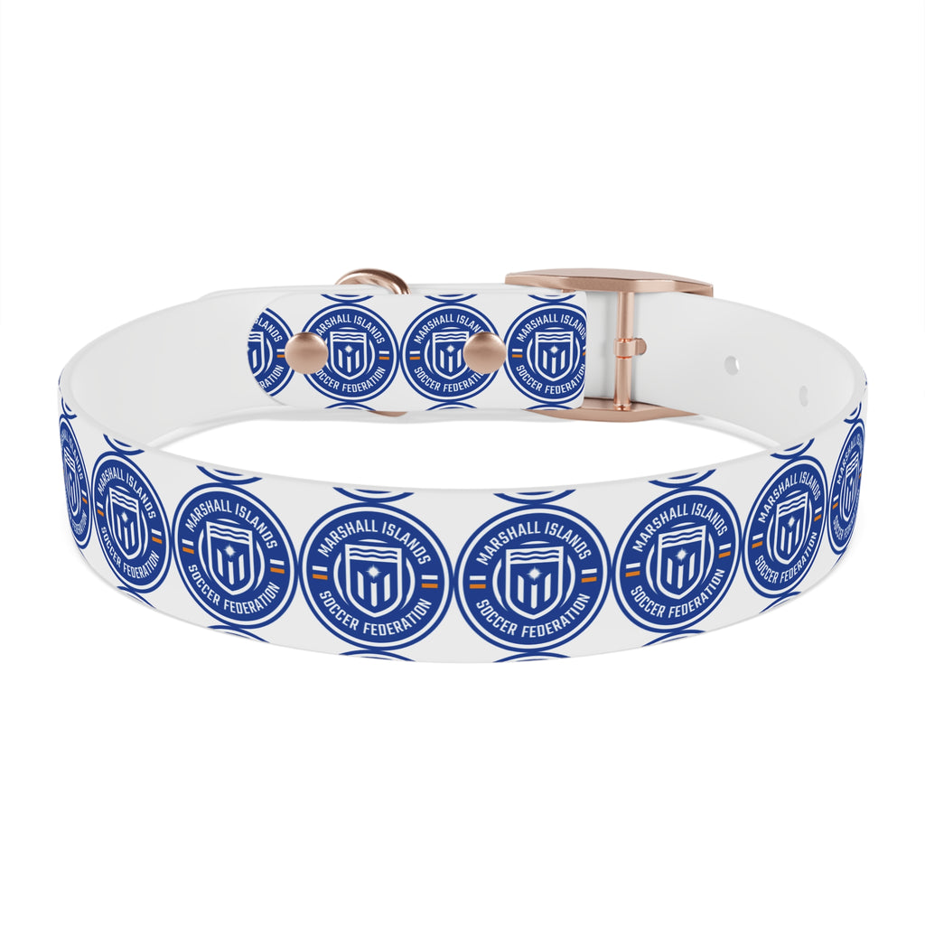 Marshall Islands Soccer Federation Dog Collar — Blue Emblem Pet Collar