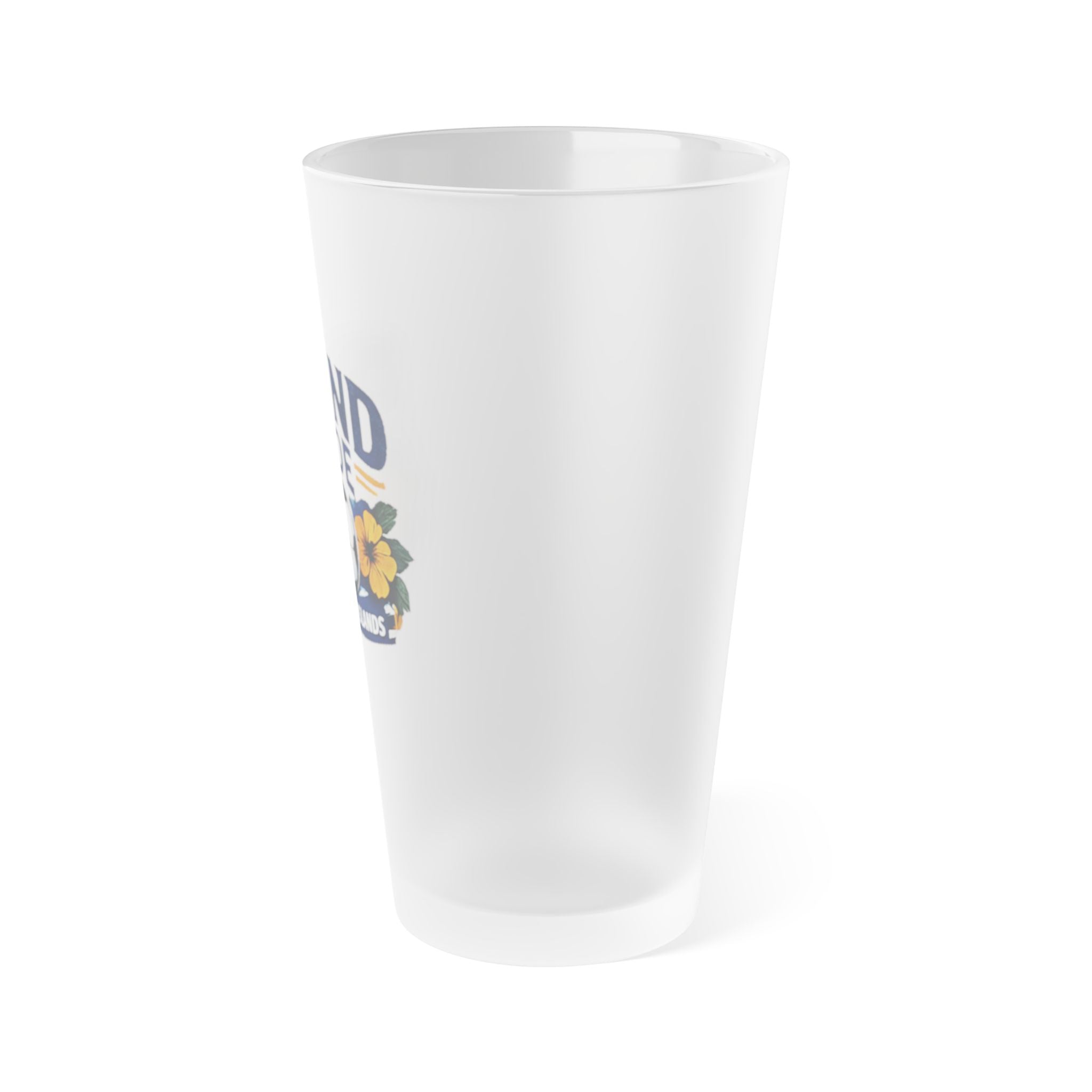 Frosted Pint Glass – "Island Pride" MISF Floral 16oz Beer & Beverage Glass