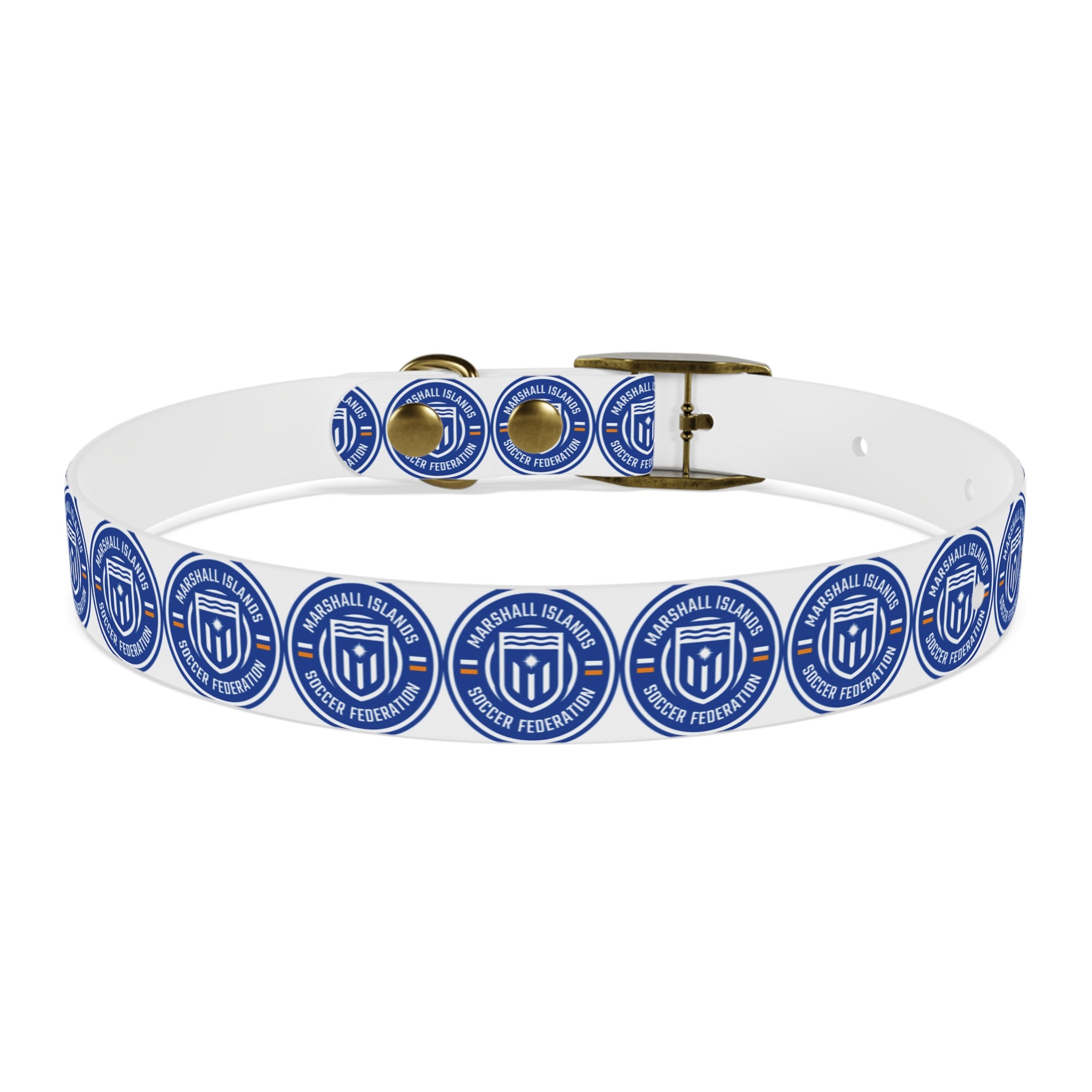 Marshall Islands Soccer Federation Dog Collar — Blue Emblem Pet Collar
