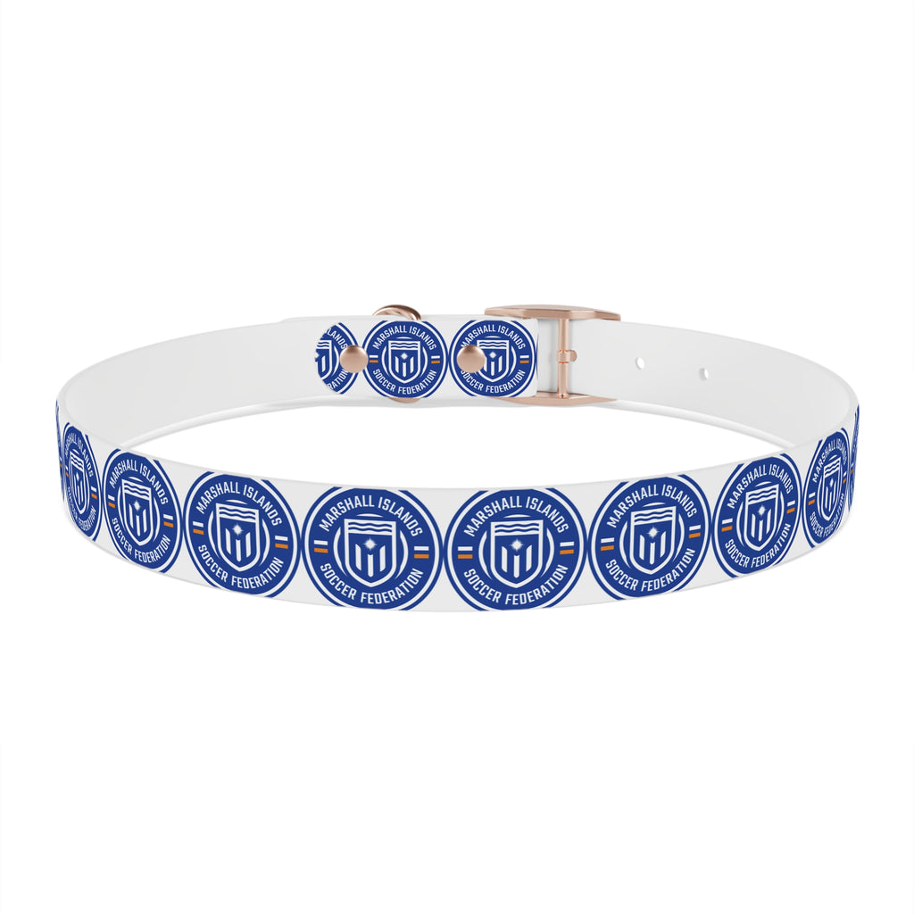 Marshall Islands Soccer Federation Dog Collar — Blue Emblem Pet Collar