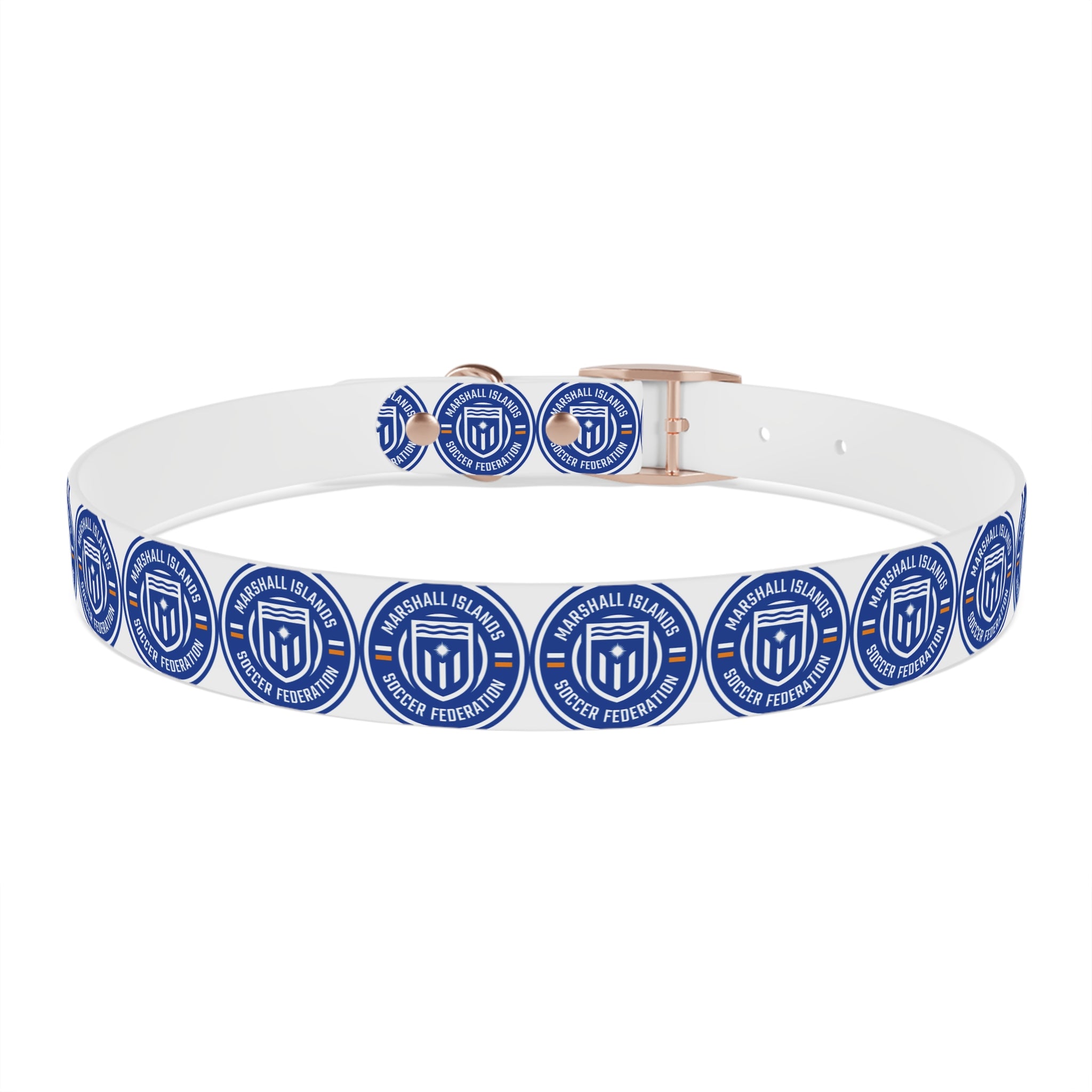 Marshall Islands Soccer Federation Dog Collar — Blue Emblem Pet Collar