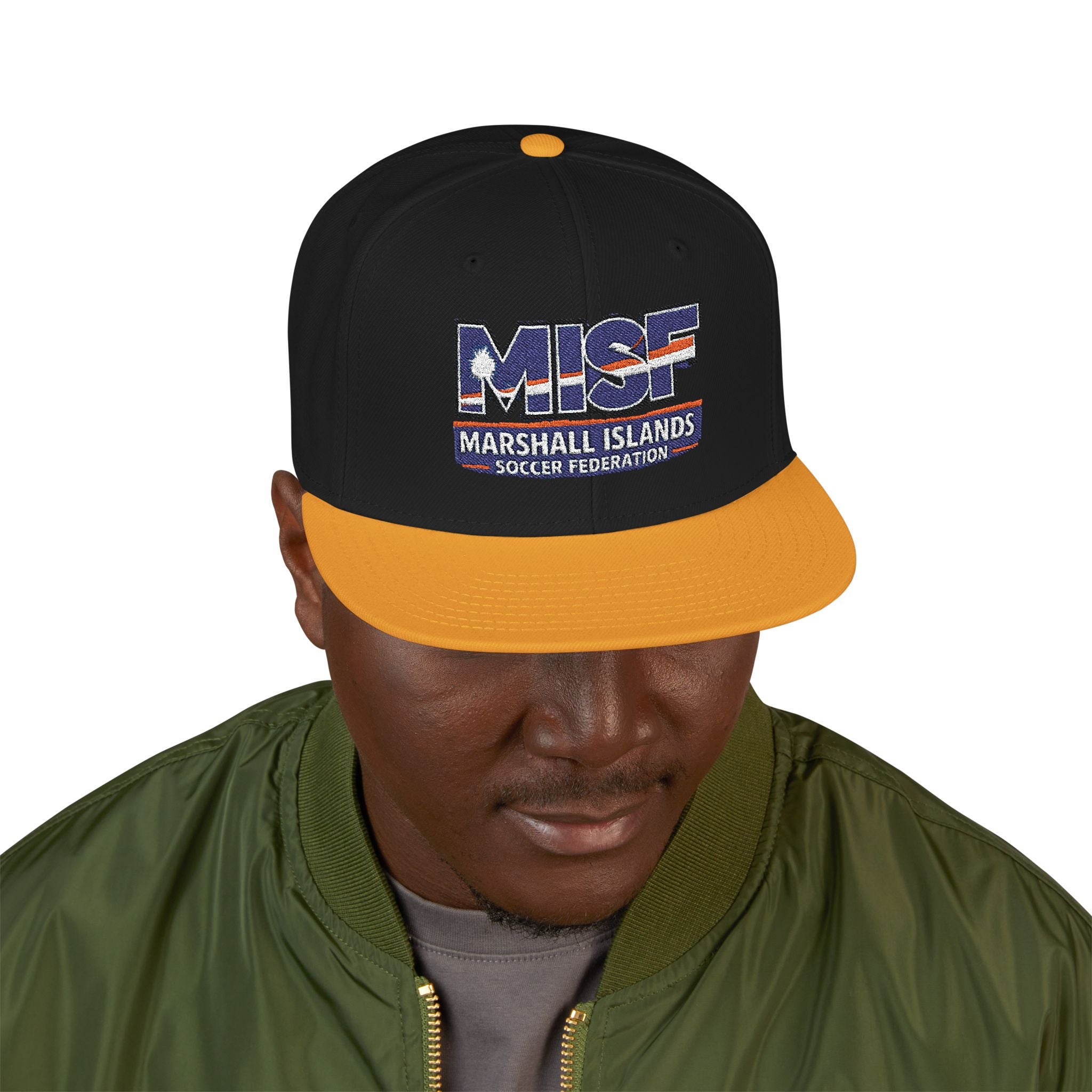 Snapback Flat-Billed Cap MISF Flag Logo