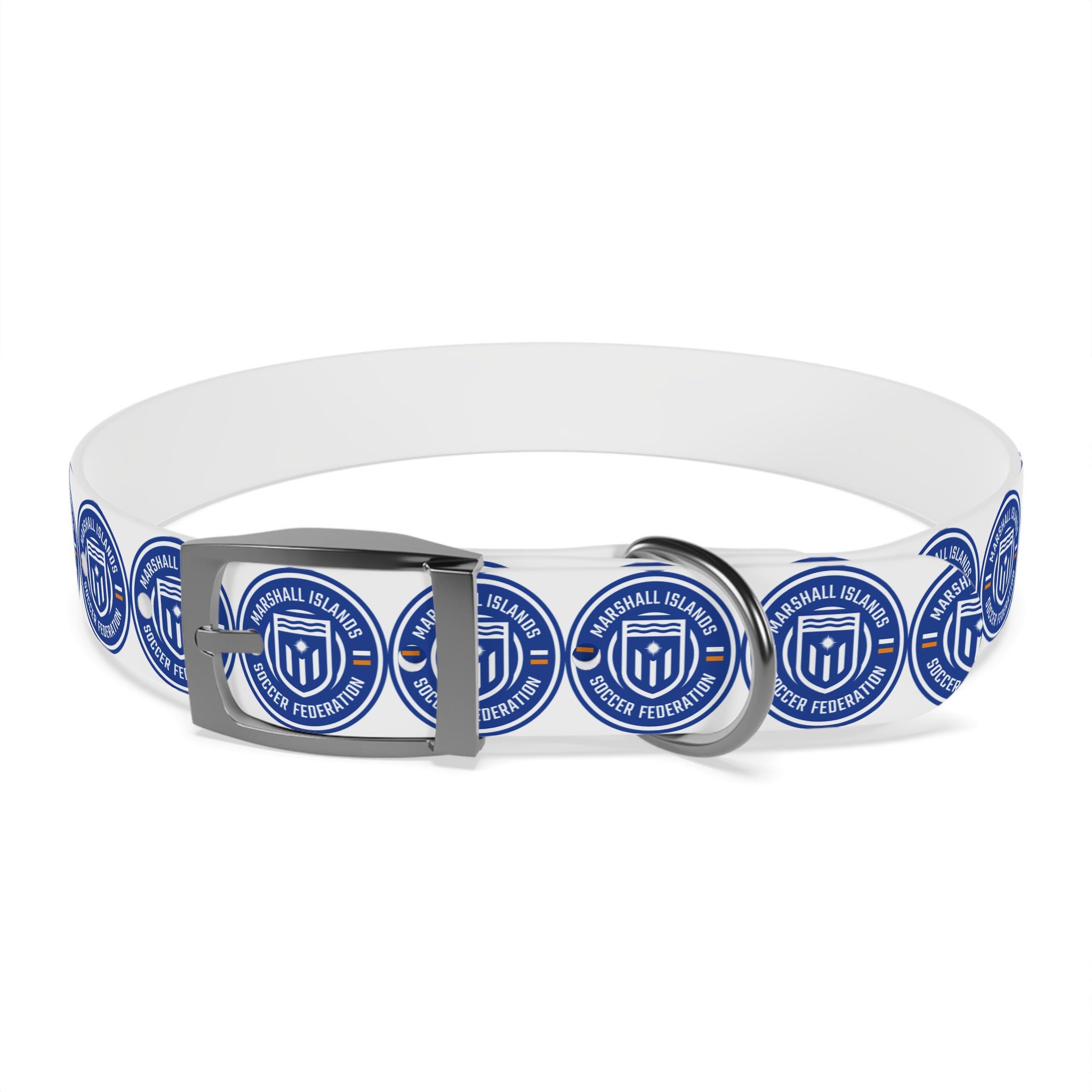 Marshall Islands Soccer Federation Dog Collar — Blue Emblem Pet Collar
