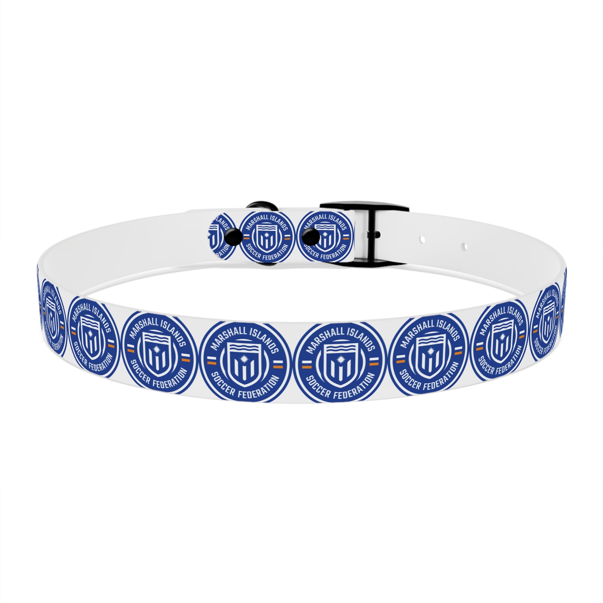 Marshall Islands Soccer Federation Dog Collar — Blue Emblem Pet Collar