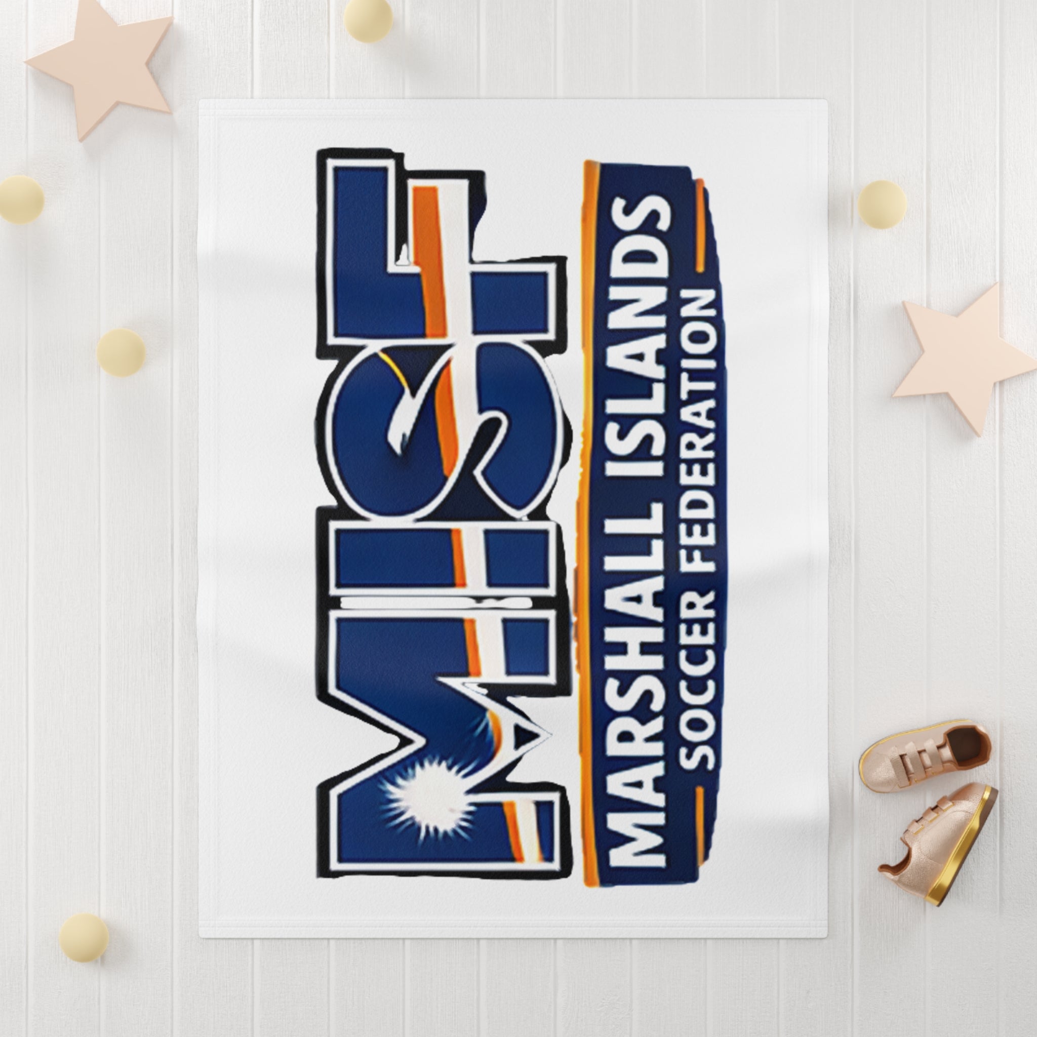 Marshall Islands Soccer Federation Baby Blanket — Soft Fleece Infant Throw