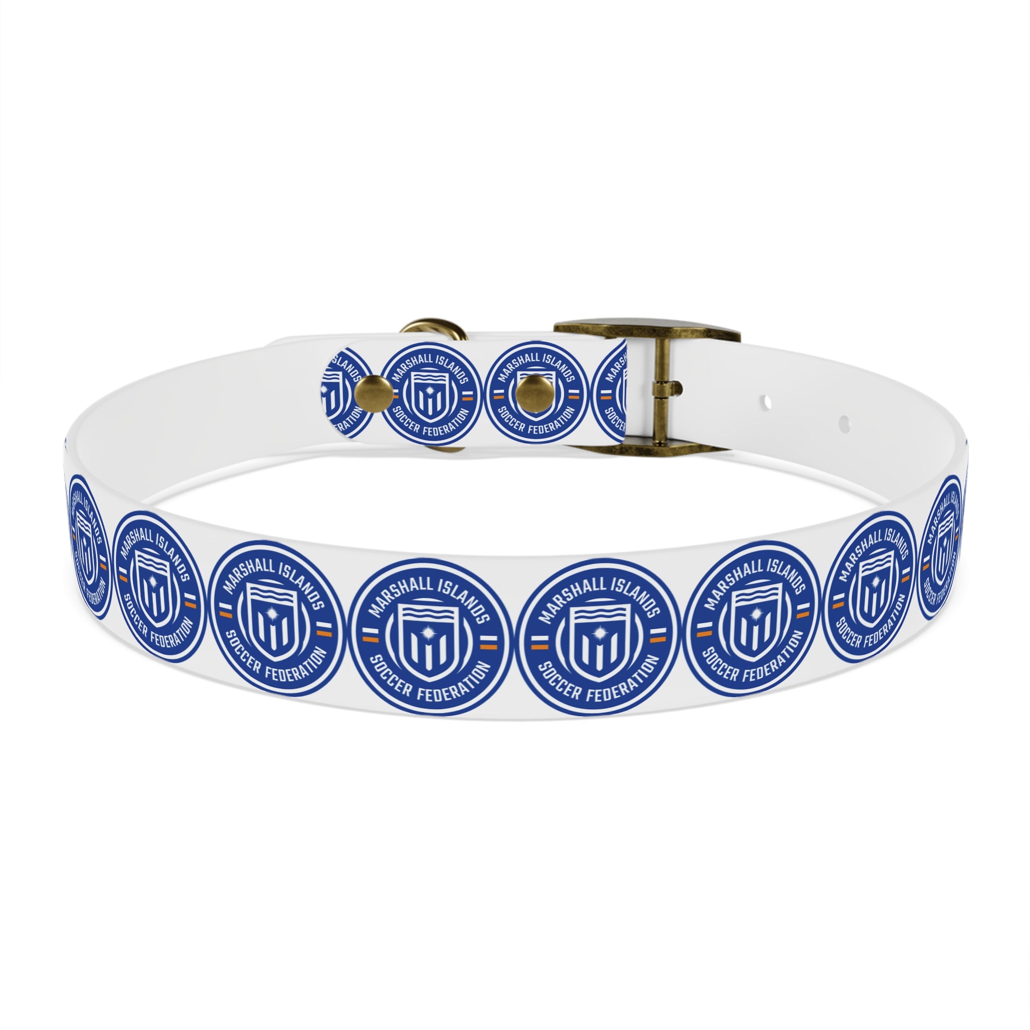 Marshall Islands Soccer Federation Dog Collar — Blue Emblem Pet Collar