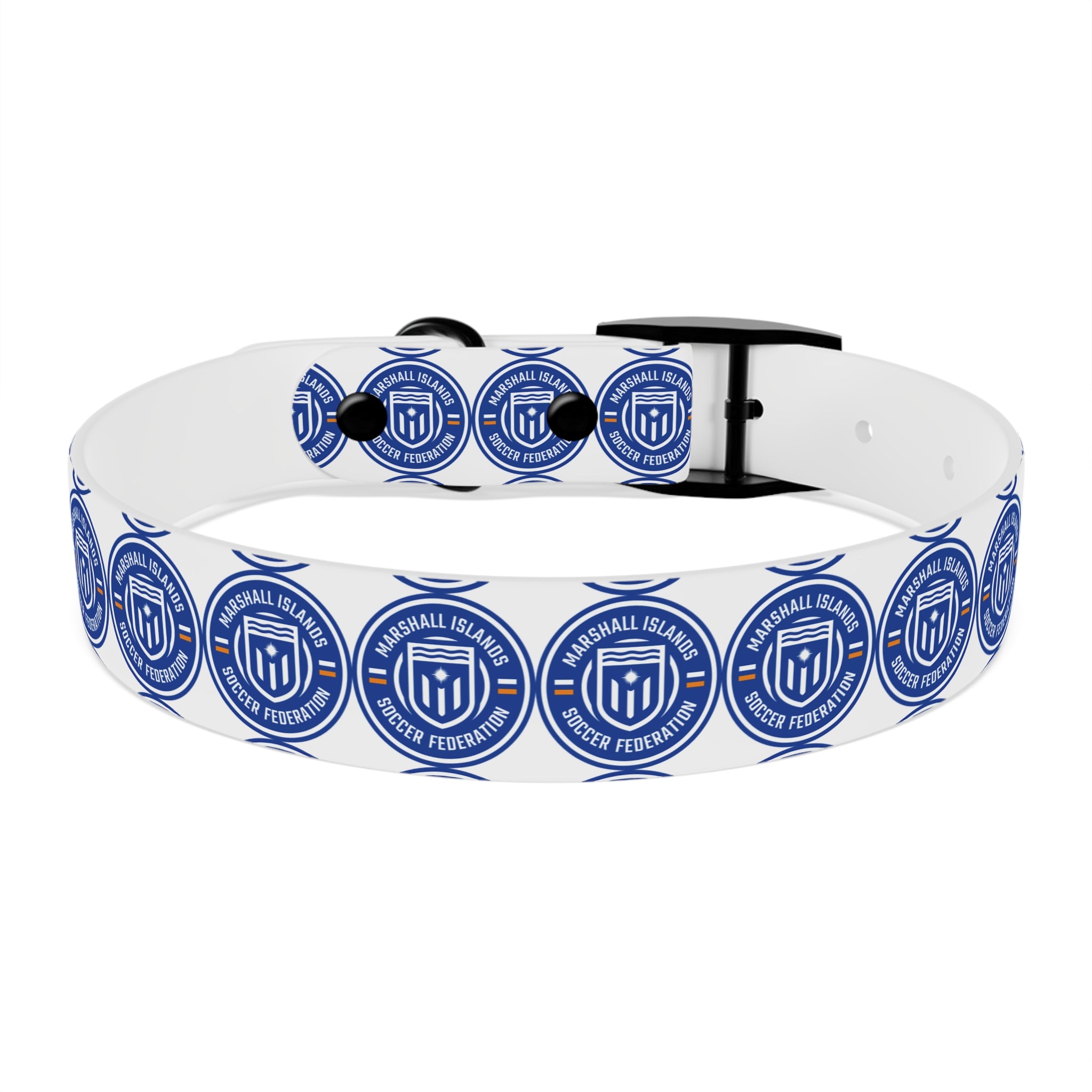Marshall Islands Soccer Federation Dog Collar — Blue Emblem Pet Collar