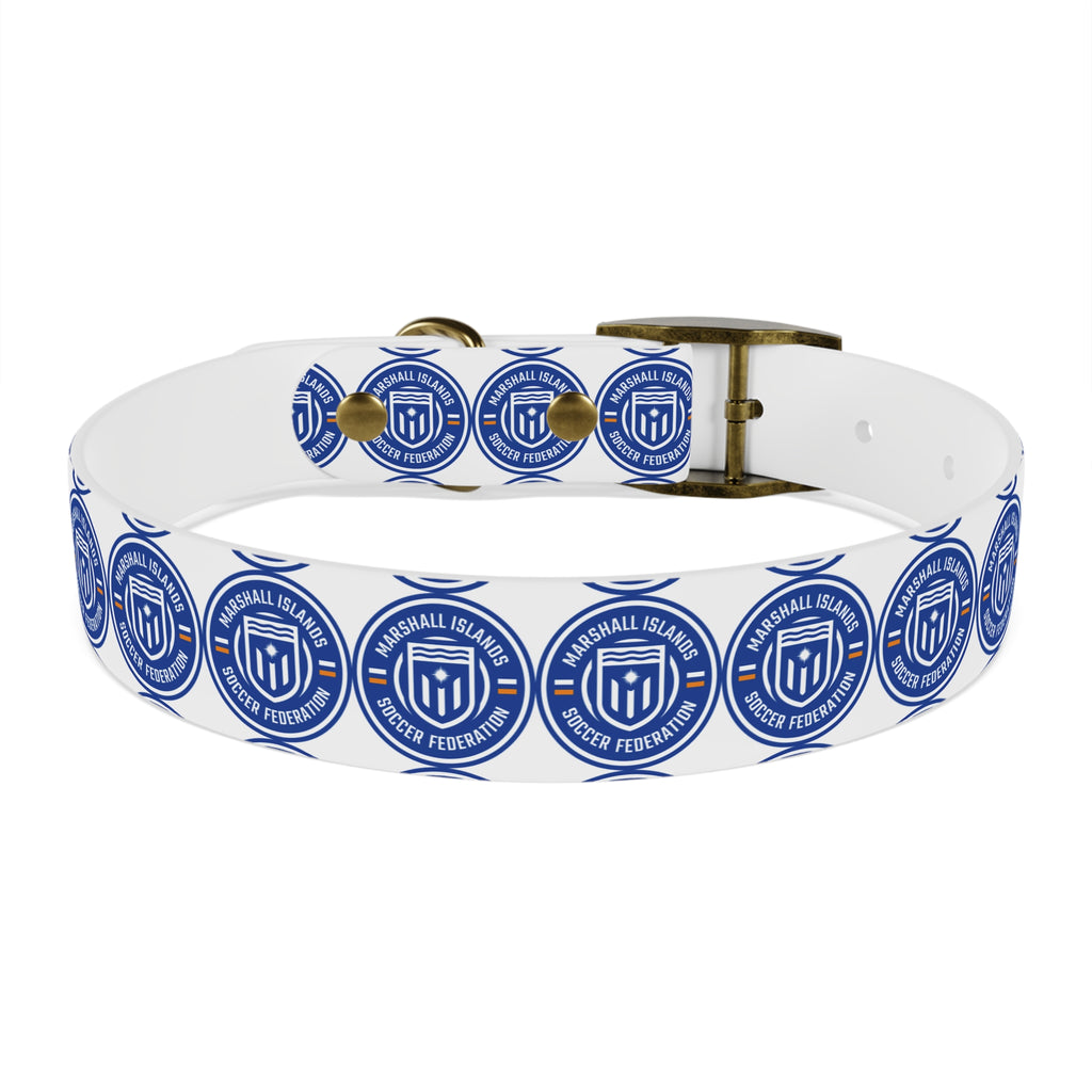 Marshall Islands Soccer Federation Dog Collar — Blue Emblem Pet Collar