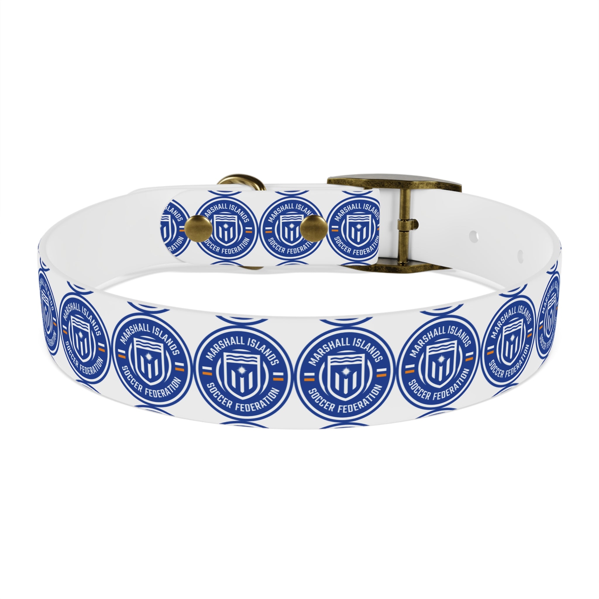 Marshall Islands Soccer Federation Dog Collar — Blue Emblem Pet Collar