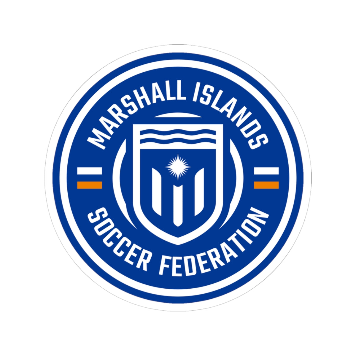 Marshall Islands Soccer Federation Sticker — Round Kiss-Cut Decal